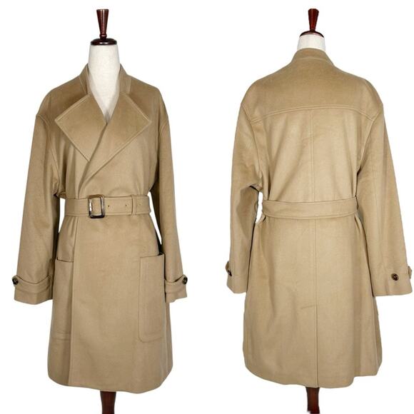 BURBERRY Heronsby Wool & Cashmere Patch Pocket Wrap Coat - Picture 3 of 14
